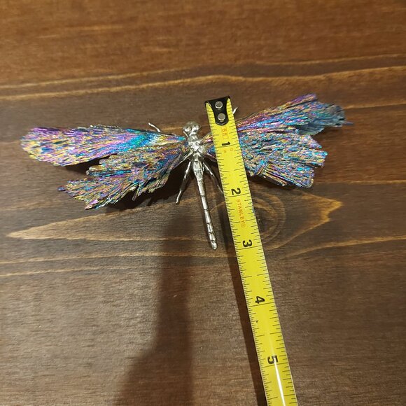 Bismuth Dragonfly With Silver Toned Body - Picture 5 of 5